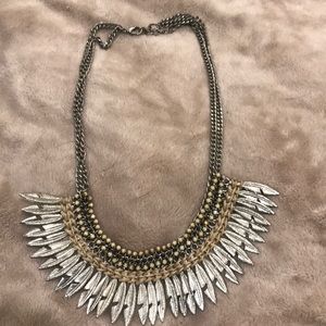 Silver feather necklace